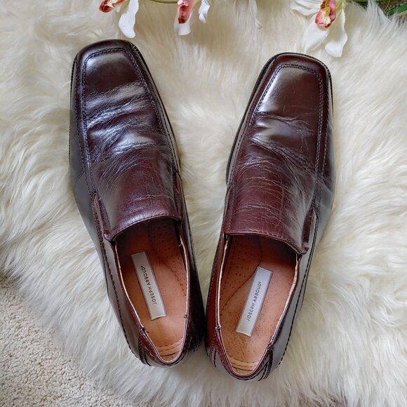 Joseph Abboud Rich Two-Toned Mahogany Brown Loafers Square Toe (12M) - Picture 5 of 11